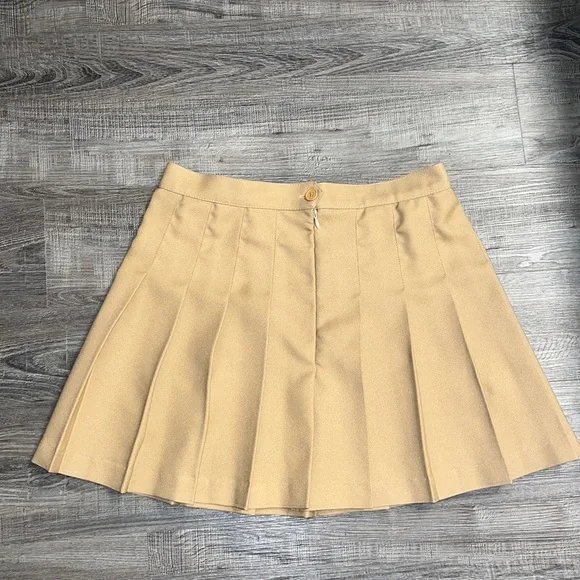 Los Angeles Apparel Camel Tan Tennis Skirt - Picture 3 of 6